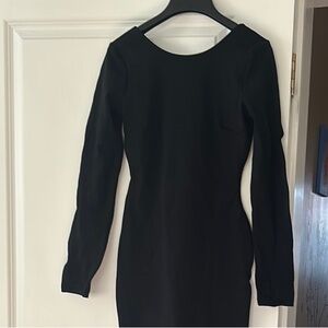 Lulu's Black Sheath Dress Long Sleeve Cocktail